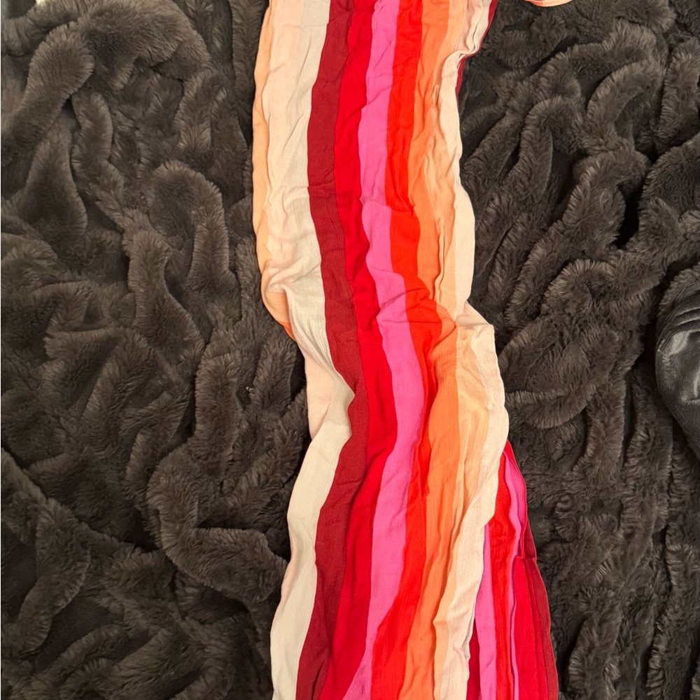 Billabong Multicolor Striped Maxi Dress - Red, Pink, Orange, Cream